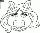 Het gezicht van Miss Piggy van de Muppets. Miss Piggy masker