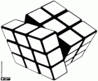 De kubus van Rubik, driedimensionale puzzel in de resolutie proces