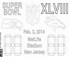 Super Bowl 2014. Seattle Seahawks vs Denver Broncos. MetLife stadion, New Jersey, op 2 februari 2014