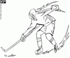 IJshockey, een schaatser met de hockey stick. Olympische Winterspelen