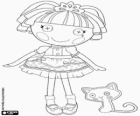 De Lalaloopsy pop Jewel Sparkles met haar huisdier, een Perzische kat