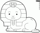 Een Egyptische sphinx, een farao vertegenwoordiging