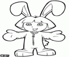 Dora met een konijn-kostuum