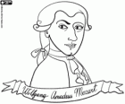 Buste van Wolfgang Amadeus Mozart. Beroemde Oostenrijkse componist die werd geboren in 1756 en stierf in 1791