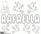 Rafaella, naam van Hebreeuwse oorsprong. Een van de vrouwelijke vormen van Rafaëel