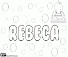 Rebeca, naam van Hebreeuwse oorsprong. Naam van een bijbelse karakter. Rebeca, variant van Rebecca