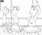 Angelina Ballerina en haar vrienden in dans repetities