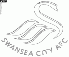 Embleem van Swansea City AFC. Welsh voetbalclub, haar bijnaam is de zwanen, The Swans