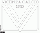 Badge van Vicenza Calcio. Voetbalclub uit de stad Vicenza, Veneto