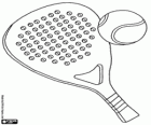 Padelracket en de bal. Een speciale racket zonder tekenreeksen