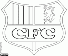 Badge van Chemnitzer FC. Voetbalclub uit op de stad Chemnitz, Sachsen