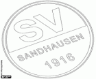 Badge van SV Sandhausen 1916. Voetbalclub uit Sandhausen, Baden-Württemberg
