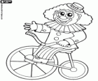 Clown op een fiets