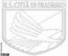 Badge van US Palermo. Voetbalvereniging in de stad van Palermo, hoofdstad van Sicilië