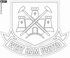 West Ham United FC logo. Voetbalclub uit Upton Park, ook bekend als The Irons en The Hammers
