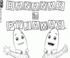 Logo van Bananas in Pyjamas, bananen in pyjama met de twee protagonisten