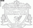 Liverpool F.C. logo. Voetbalclub uit de stad van Liverpool, bekend als het rood, The Reds