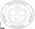 Badge van Novara Calcio. Voetbalclub in Novara, stad van Piemonte