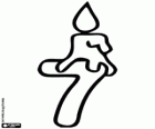 Nummer 7, een zeven met de brandende kaars