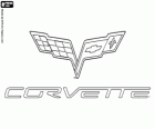 Logo van de Chevrolet Corvette, sportwagens merk uit Verenigde Staten
