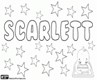 Scarlett, naam van Engelse oorsprong. Variant van Scarlet