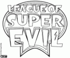 Oorspronkelijke logo van League of Super Evil in het Engels
