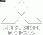 Logo van Mitsubishi Motors Corporation, multinationale autofabrikant met het hoofdkantoor in Japan