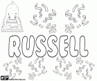 Russell, Engelse naam voor kind. Komt uit de Engelse achternaam Russell. Achternaam van Franse oorsprong, wat betekent dat de kleine roodharige man