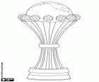 De trofee van de Afrikaans kampioenschap voetbal. Afrika Cup, voetbalcompetitie met nationale teams georganiseerd door de CAF, de Afrikaanse Football Confederation
