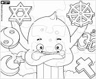 Puzzel van octopus Pypus met de religies van de wereld