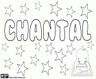 Chantal, vrouwelijke naam van Franse afkomst. Komt van de Cantal en telt, is de betekenis ervan stenen. Ook in verband gebracht met het Franse woord Chant, wat betekent dat lied
