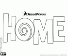 Het originele logo in het Engels van de film Home