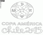 Het logo van de Copa America 2015. De voetbalcompetitie tussen nationale ploegen van Zuid-Amerika van 11 juni tot 4 juli in Chili