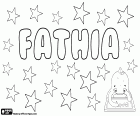 Fathia, variant van Fadia. Fathia, Arabische naam voor meisje