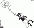 De speciale schaap Shaun vliegen met een vlieger