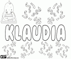Klaudia, vrouwelijke naam van Latijnse oorsprong. Variant van Claudia, komt van het Latijnse Claudius. Klaudia, naam in het Duits, Pools, Slowaaks en Hongaars