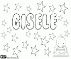 Gisele, naam voor meisje van Germaanse oorsprong. Gisele, variant van Giselle en Gisela
