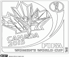 Logo van FIFA Wereldkampioenschap voetbal vrouwen 2015. Het Wereldkampioenschap wordt gespeeld in Canada tussen 6 juni en 5 juli 2015