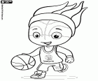 De mascotte van de kampioenschappen EuroBasket 2015, Frenkie de vuurbal