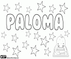 Paloma, meisjesnaam in het Spaans. Paloma, naam afgeleid van het Latijnse palumba. De betekenis ervan is de naam van een vogel, de duif