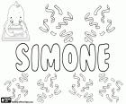 Simone, naam voor meisje in verschillende talen, variant van Simona. Simone, mannelijke naam in het Italiaans. Simone, naam afgeleid van Hebreeuws Sim'on