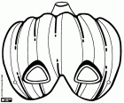 Een masker om te vermommen jezelf als een Jack-O'-lantern pompoen, beroemde Halloween pompoenen