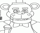 Freddy, een robotachtige Beer, een personage uit de Five Nights at Freddy's, een videospel van terreur door Scott Cawthon. De avonturen optreden tijdens avonden in de pizzeria Freddy Fazbear's Pizza en de protagonisten zijn de nacht bewaker en gevaarlijke robotic dieren