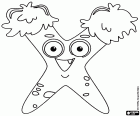 De letter X is een zeer jonge monster met vrolijke en grappig gezicht
