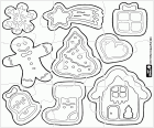 Puzzel met ingerichte kerstkoekjes. Ingerichte cookies zijn een van de tradities van Kerstmis in veel landen van Europa en Amerika