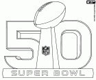 Het logo van de Super Bowl 50ste editie. Het is de Super Bowl 2016 die zal worden betwist in de Levi's Stadium in de San Francisco Bay