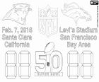Carolina Panthers versus Denver Broncos, de wedstrijd van de Super Bowl 2016 in 7 februari 2016 in Santa Clara, Californië stadium de Levi's