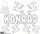 Konrad, mannelijke naam van Germaanse oorsprong. Konrad, naam voor jongen in het Duits, Pools, Zweeds, Noors, Deens en Sloveens. Konrád, naam in Tsjechisch, Slowaaks en Hongaars