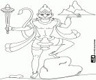 Lord Hanuman, een personage uit de hindoeïstische mythologie, de Apenkoning, een van de aspecten van de God Shiva