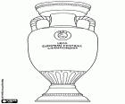 De trofee van het Europees kampioenschap, de Henri Delaunay-trofee. Het Europees kampioenschap voetbal, het internationale toernooi van de nationale ploegen van voetbal in Europa die wordt elke vier jaar gehouden